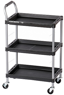 тележка инструментальная, 3 пластиковые полки nordberg t12