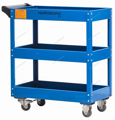 тележка инструментальная, 3 полки, синяя nordberg t1(b)