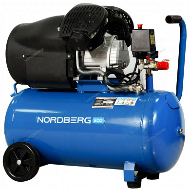 компрессор поршневой v-образный 220в, ресив. 50л, 410л/мин nordberg nce50/410v